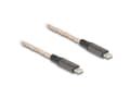 Miniatyrbilde 2 av 2: Delock - USB-kabel - 24 pin USB-C (hann) til 24 pin USB-C (hann) - USB 2.0 - 20 V - 5 A - 1.2 m - RGB illumination, støtte for Power Delivery 3.0, Fa