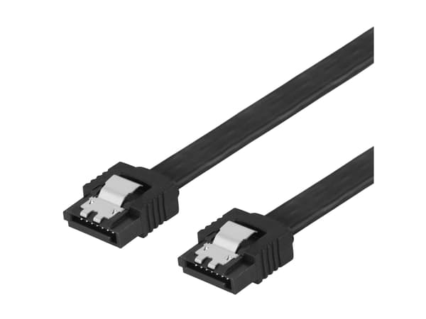 DELTACO - SATA-kabel - Serial ATA 150/300/600 - SATA (hona) till SATA (hona) - 50 cm - rak - svart