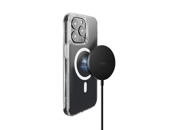 Puro-lader PURO magnetisk ladekabel USB-C MagSafe 15W trådløs lader (svart) Sort