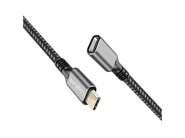 LogiLink CUA0108, 1 m, USB C, USB C, USB 3.2 Gen 2 (3.1 Gen 2), 10 Gbit/s, Sort, Grå