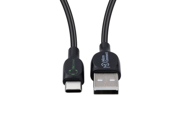 Microconnect ECO-USB3.1CCHAR1B, 1 m, USB A, USB C, USB 2.0, Sort