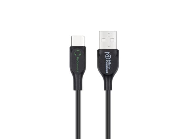 Microconnect ECO-USB3.1CCHAR1B, 1 m, USB A, USB C, USB 2.0, Sort