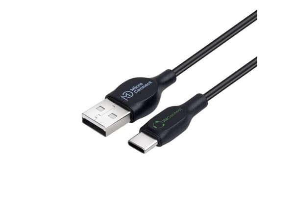 Microconnect ECO-USB3.1CCHAR1B, 1 m, USB A, USB C, USB 2.0, Sort