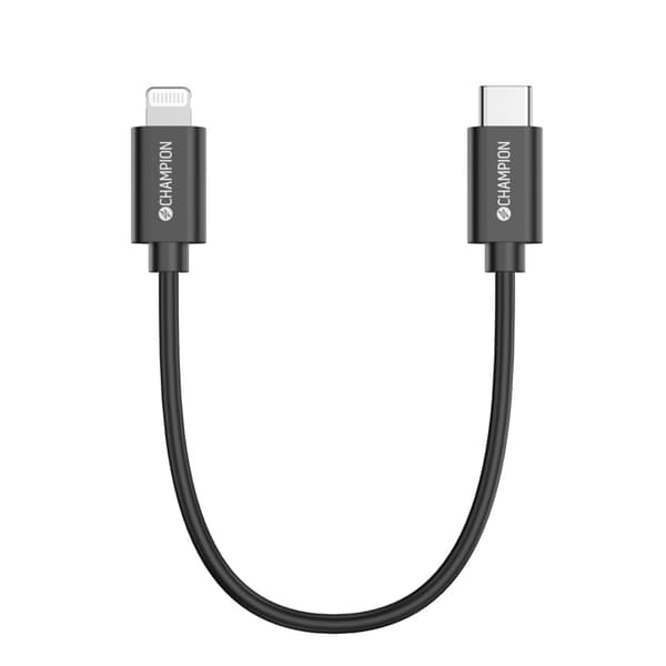 Champion USB-C til Lightning-kabel 30 cm svart