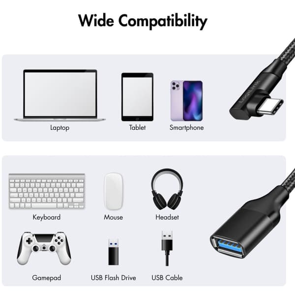 LogiLink Vinklad USB-C-kabel USB 3.2 15W 0,2m