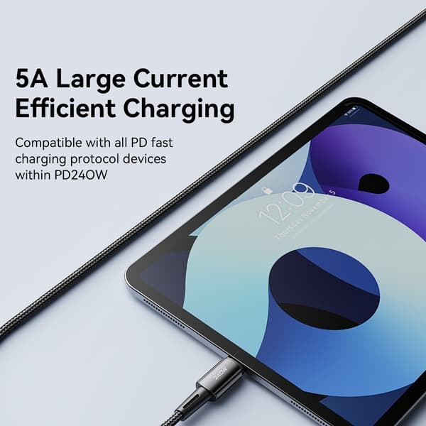 ESSAGER 2m USB-C till USB-C PD 240W Laddningskabel Datakabel Snabbladdning