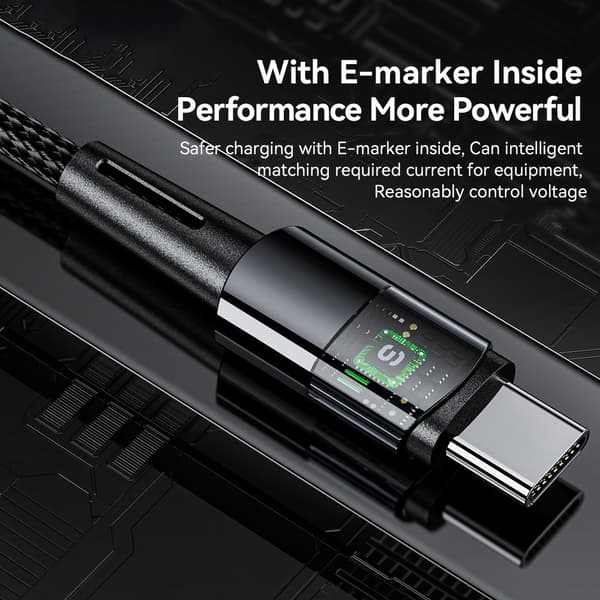 ESSAGER 2m USB-C till USB-C PD 240W Laddningskabel Datakabel Snabbladdning