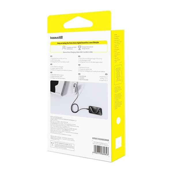 BASEUS Dura Series PD 100W Laddningskabel Snabbladdning USB-C till USB-C 2m