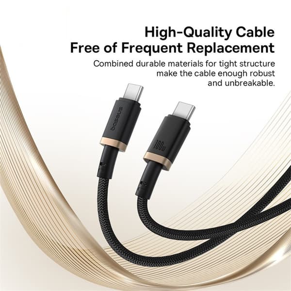 BASEUS Dura Series PD 100W Laddningskabel Snabbladdning USB-C till USB-C 2m