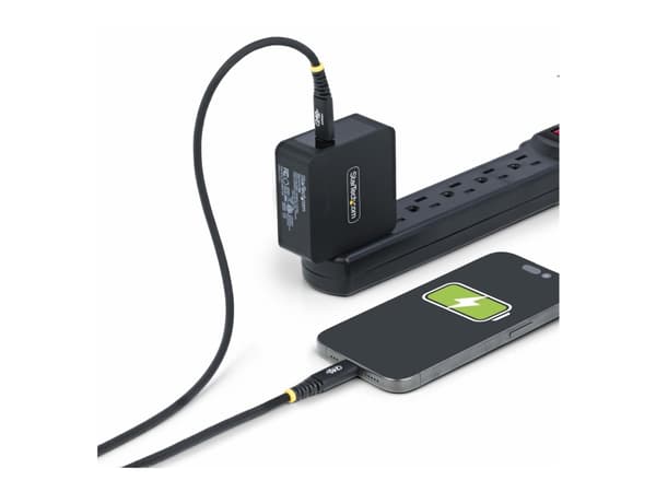 StarTech.com 1m USB-C Charging Cable, 240W, Silicone Jacket w/Braid - USB-kabel - 24 pin USB-C (hane) till 24 pin USB-C (hane) - USB 2.0 - 48 V - 5 A