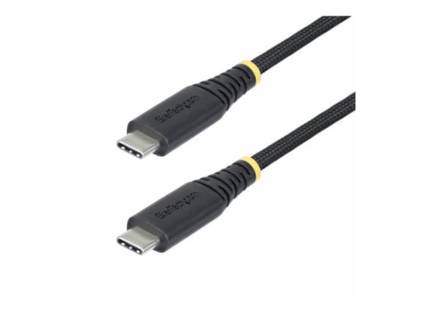 StarTech.com 1m USB-C Charging Cable, 240W, Silicone Jacket w/Braid - USB-kabel - 24 pin USB-C (hane) till 24 pin USB-C (hane) - USB 2.0 - 48 V - 5 A