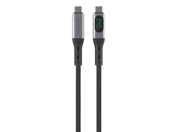 4smarts 541438, 1,5 m, USB C, USB C, USB4 Gen 2x2, 40 Gbit/s, Svart, Grå