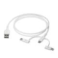 Miniatyrbillede 1 af 2: dbramante1928 Genopladning - 3-i-1-kabel-USB A til USB-A,C & Lightn-W