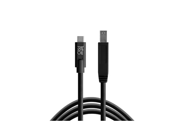 Tether Tools CUC3415-BLK, 4,6 m, USB C, USB B, USB 3.2 Gen 1 (3.1 Gen 1), 5 Gbit/s, Svart