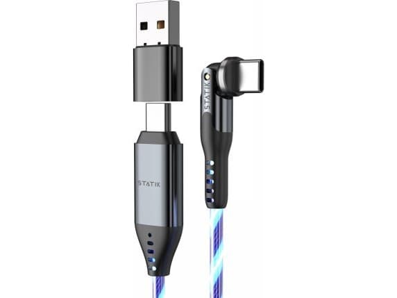 Kabel USB STATIK Statik PowerPivot GloBright Pro - kabel USB-C - USB-C 2m, med LED-podświetleniem