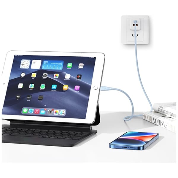 Usams USB-C Till Lightning Kabel 1m Green Series - Vit