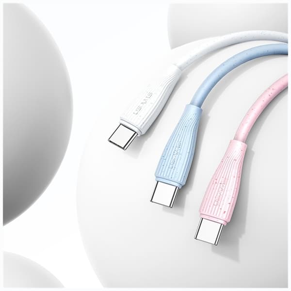 Usams USB-A till USB-C Kabel 1m Green Series - Rosa