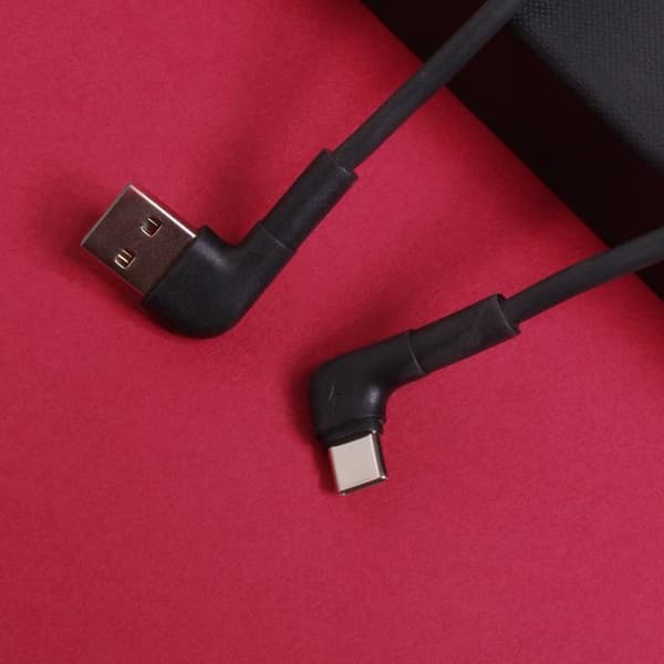 Maxlife USB-A till USB-C Kabel Vinkel 3A 2m MXUC-09 - Svart