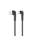 Miniatyrbild 1 av 4: Maxlife USB-A till USB-C Kabel Vinkel 3A 2m MXUC-09 - Svart