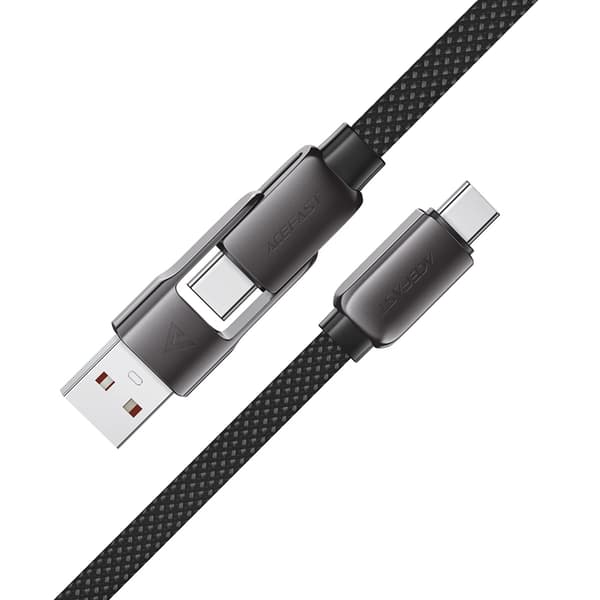 Acefast USB-C - USB-A - USB-C 3A Kabel 0.2m 480Mb/s Svart