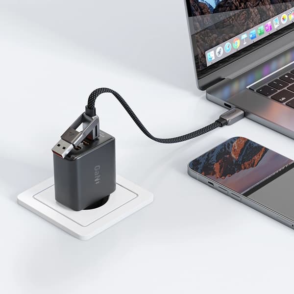 Acefast USB-C - USB-A - USB-C 3A Kabel 0.2m 480Mb/s Svart