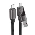 Miniatyrbild 2 av 6: Acefast USB-C - USB-A - USB-C 3A Kabel 0.2m 480Mb/s Svart