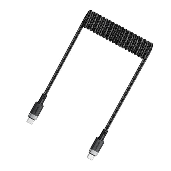 Acefast USB-C - USB-C 3A Kabel 1.2m Spring 480Mb/s - Svart