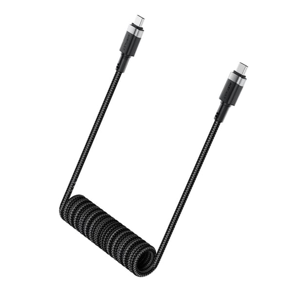 Acefast USB-C - USB-C 3A Kabel 1.2m Spring 480Mb/s - Svart