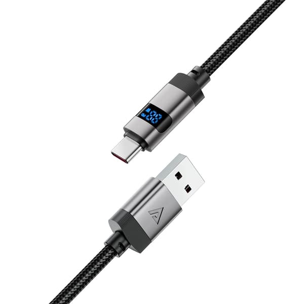 Acefast USB-A - USB-C 66W Kabel 1.2m Display 480Mb/s - Svart