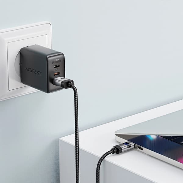 Acefast USB-A - USB-C 66W Kabel 1.2m Display 480Mb/s - Svart
