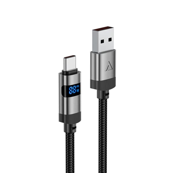 Acefast USB-A - USB-C 66W Kabel 1.2m Display 480Mb/s - Svart