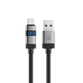 Miniatyrbild 1 av 6: Acefast USB-A - USB-C 66W Kabel 1.2m Display 480Mb/s - Svart