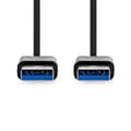 Miniatyrbild 3 av 4: Nedis USB-kabel | USB 3.2 Gen 1 | USB-A Hane | USB-A Hane | 5 Gbps | Nickelplaterad | 1.00 m | Rund | PVC | Svart | Label