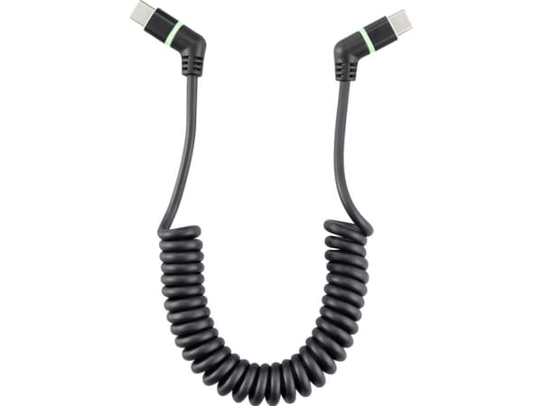 Renkforce USB-opladerkabel USB 2.0 USB-C® 13 cm Sort Stikkontakt, som kan vridas 360° RF-6713692