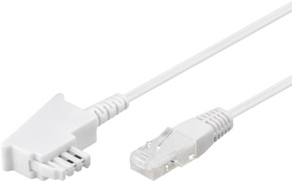 Goobay 60666 Date, 2 m, TAE (F), RJ-45, Hvit, Hankjønn, Hankjønn