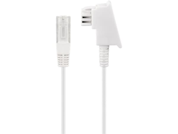 Goobay 60666 Date, 2 m, TAE (F), RJ-45, Hvit, Hankjønn, Hankjønn