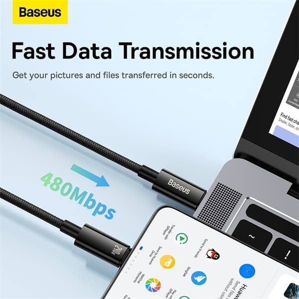240W Snabbladdning Baseus Tungsten USB-C till USB-C-kabel – 3m