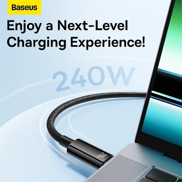 240W Snabbladdning Baseus Tungsten USB-C till USB-C-kabel – 3m