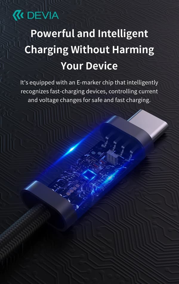 240W Devia Extreme Snabbladdning USB-C till USB-C-kabel – 2m