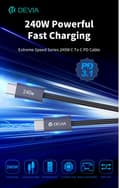 Miniatyrbillede 2 af 9: 240W Devia Extreme Snabbladdning USB-C till USB-C-kabel – 2m