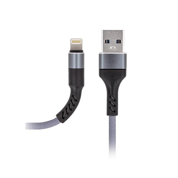 Maxlife USB - Lightning Kabel 1 m 2A - Grå Nylon