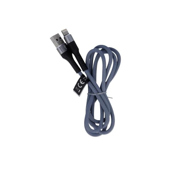 Maxlife USB - Lightning Kabel 1 m 2A - Grå Nylon