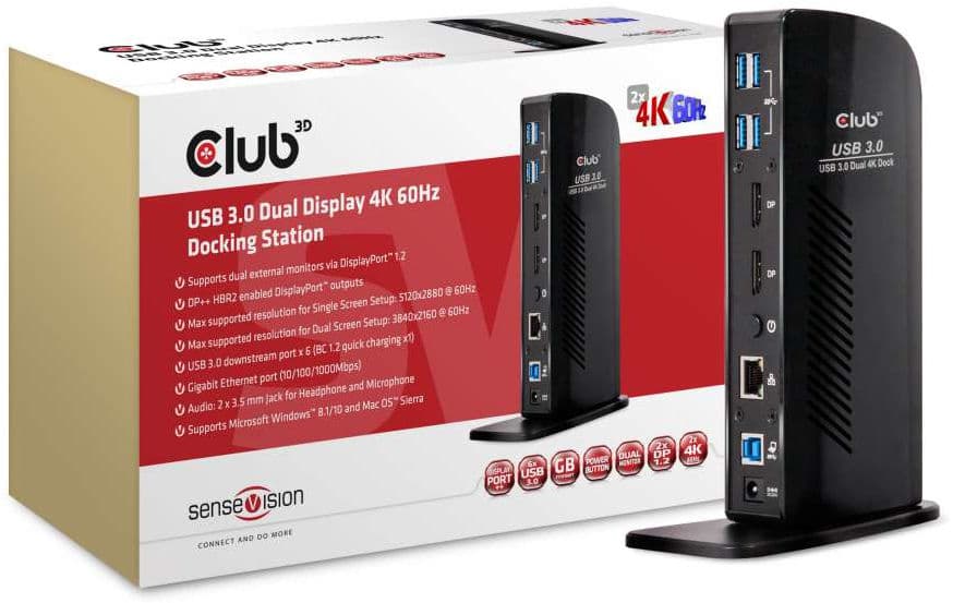 Club3D USB 3.0 Docking Station Dual Display 4K 60Hz
