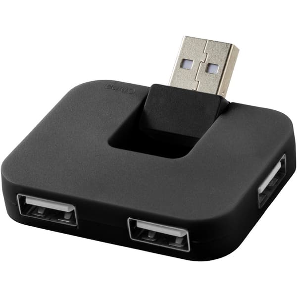 Bullet Gaia 4-Port USB Hub Solid Black 5.1 x 4.1 x 1 cm