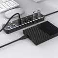 Pikkukuva 7 / 8: NÖRDIC-virralla toimiva 7-porttinen USB-C 3.0 HUB erillisellä kytkimellä 5Gbps 25cm kaapeli alumiinimusta virtalähteellä