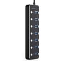 Pikkukuva 8 / 8: NÖRDIC-virralla toimiva 7-porttinen USB-C 3.0 HUB erillisellä kytkimellä 5Gbps 25cm kaapeli alumiinimusta virtalähteellä