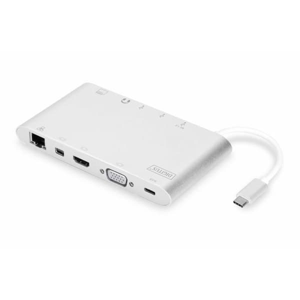 Digitus Universal (USB-C) GigE dockningsstation med integrerad kortläsare - DIGITUS