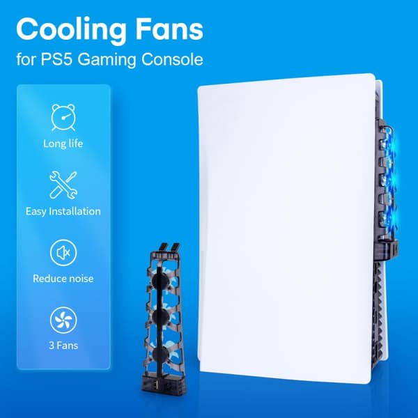 PlayStation 5 USB køler. DOBE PS5 Cooling Fan med LED.