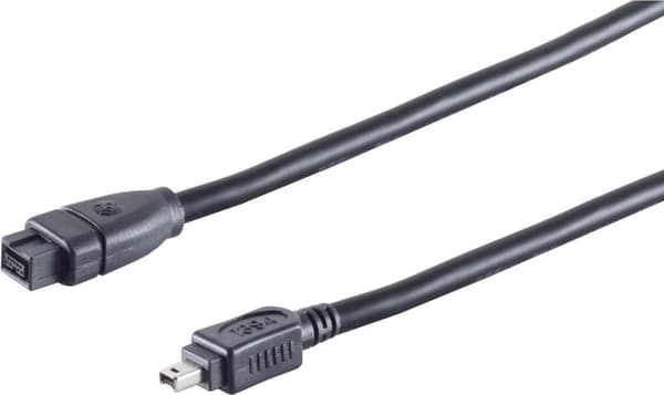 CONN maximal anslutning FireWire-anslutningskabel, IEEE 1394B-kabel, 9-stiftskontakt till 1394A 4-stiftskontakt, 1,0 m (77311)