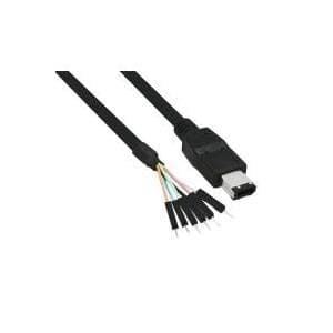 InLine FireWire adapterkabel 6-stift/st. - PF6/Bu. 0,4 m svart (34440A)